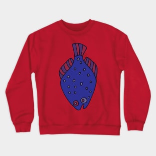 FUNNY STRANGE INTERESTING FLOUNDER FISH Purple Red from my Cabinet of Curiosities - UnBlink Studio by Jackie Tahara Crewneck Sweatshirt